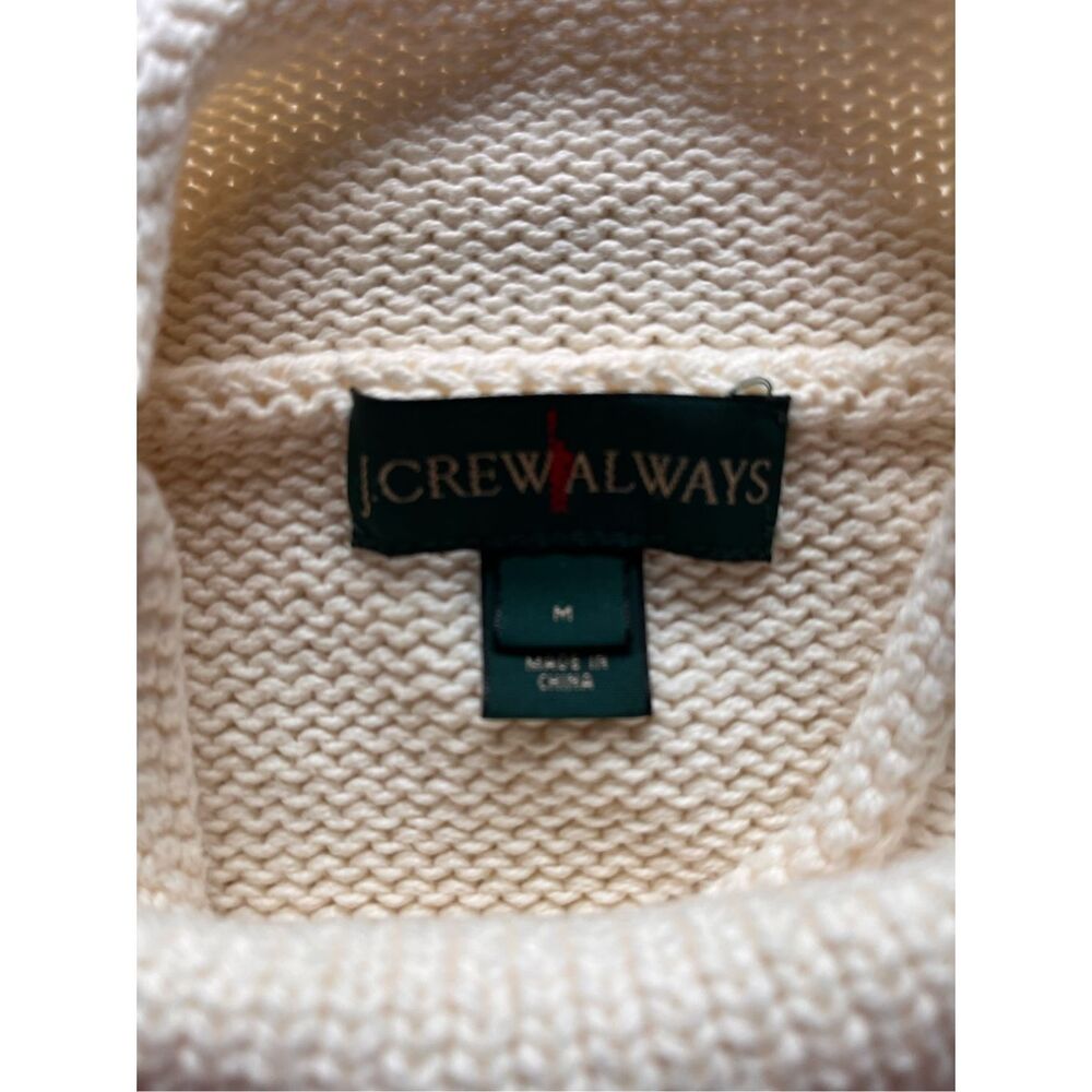 J. Crew ALWAYS 1988 Rollneck Preppy Knit Sweater Ivory Cream Womens Size Medium - Picture 2 of 9